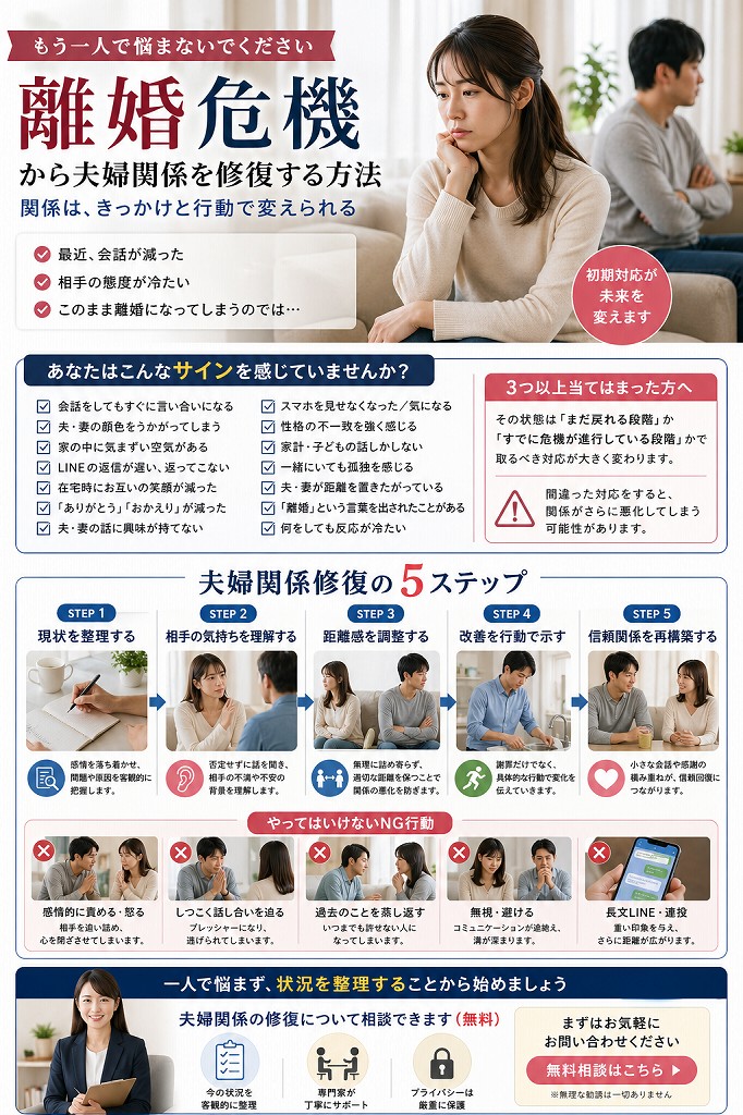 離婚危機の乗り越え方を解説