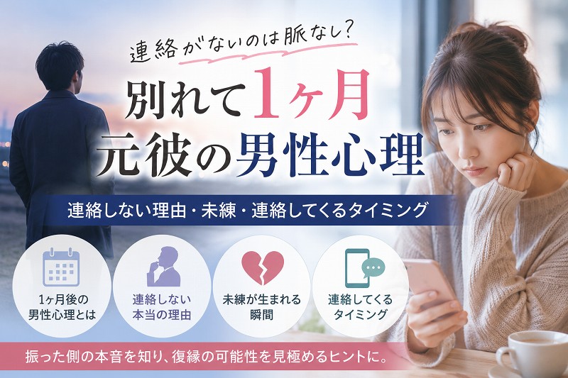 別れて1ヶ月の男性心理とは