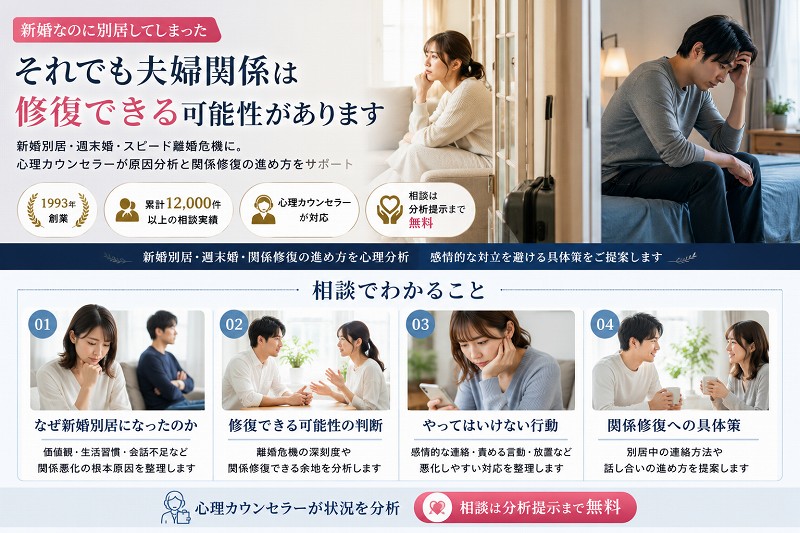 新婚別居の関係修復の説明