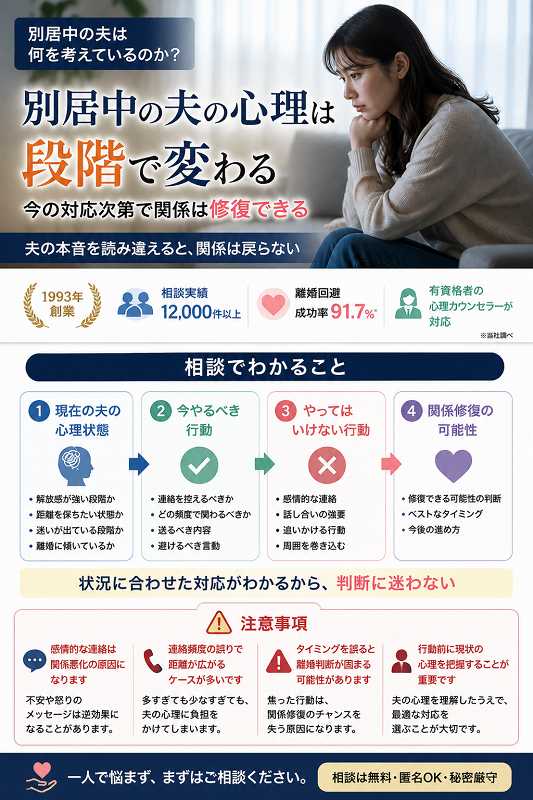 別居中の夫の心理と気持ちを理解する
