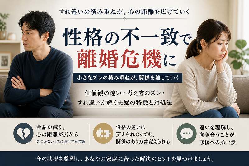 性格の不一致で離婚危機